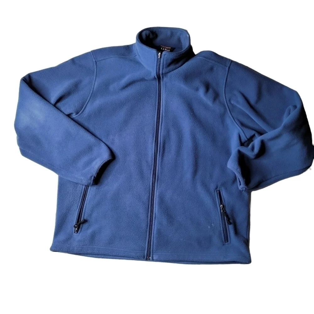 LL Bean Tall Blue Zip Up Fleece XL